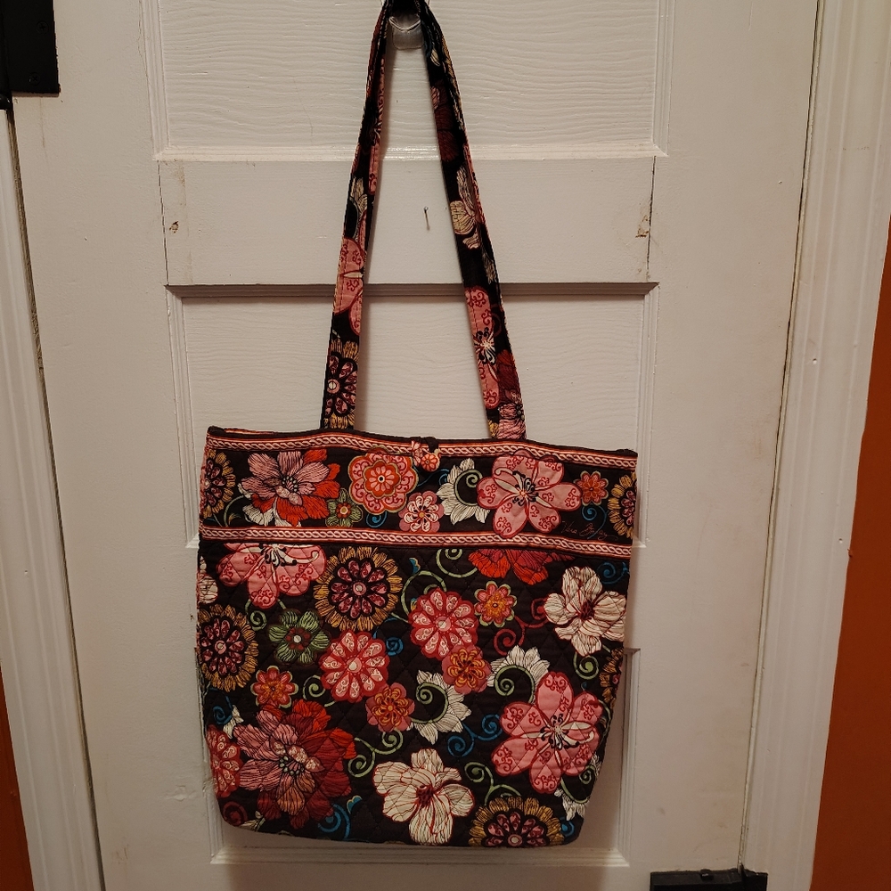 Vera Bradley Red and Pink Floral Tote Bag